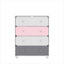 Liston 4 Drawer Chest with Custom Green and Pink Panel Design