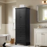 Storage Cabinet with 2 Doors and 4 Drawers for Bathroom, Office, Adjustable Shelf, MDF Board with Painted Finish,