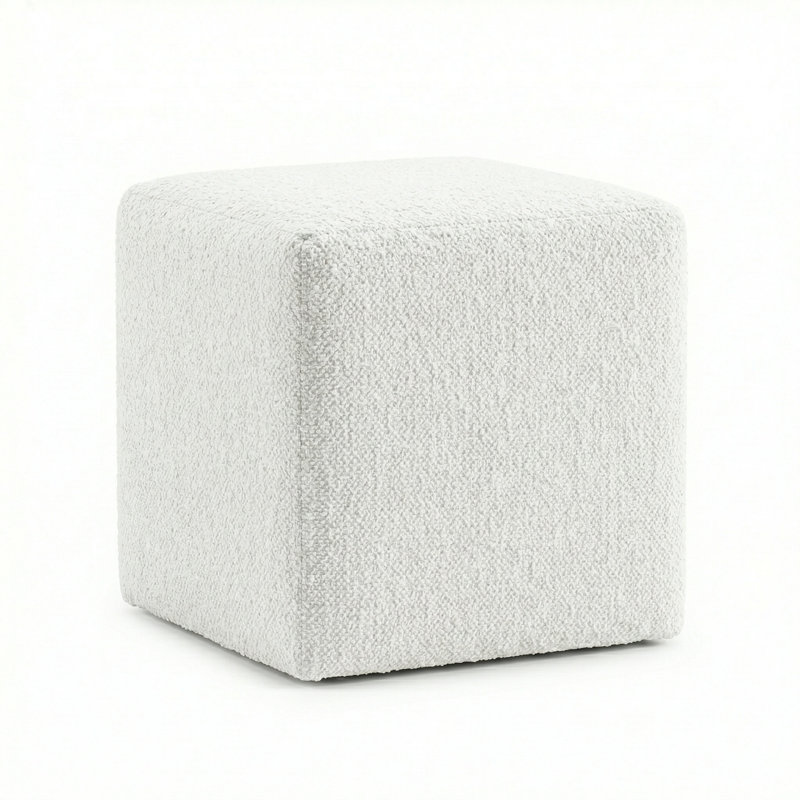 Berlin Gardens Lilly Hive 16" Square Pouf, White