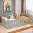 Wooden Platform Bed With Semi-enclosed Fence-1876947423