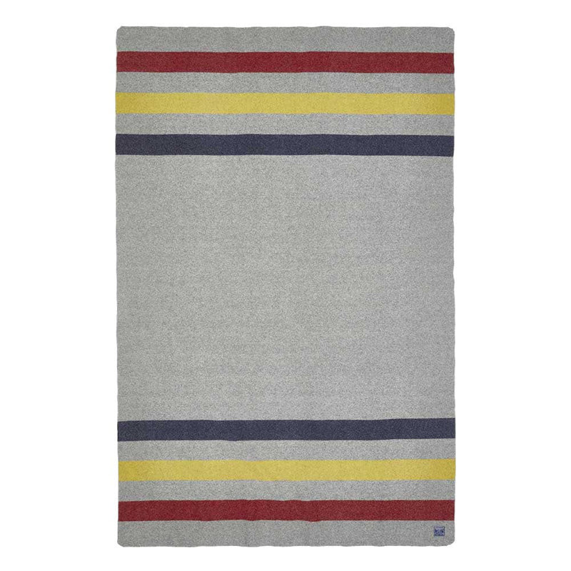 Frontier Collection Hand Woven Blanket, 80" x 96", Gray/Red/Yellow