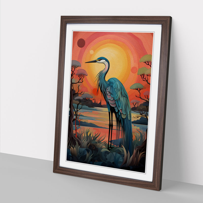 Heron Colour Field Art - Framed Print