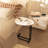 C Table End For Couch And Bedside, White Side With Metal Frame Slide, Functional Everyday Needs Tables, 2 +metal Slide Easily Better Utilization Of Space