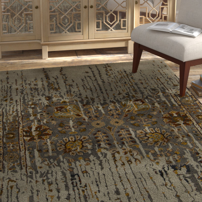 Tapis d'intérieur en laine Dontsha, Rectangulaire 9 pi x 13 pi