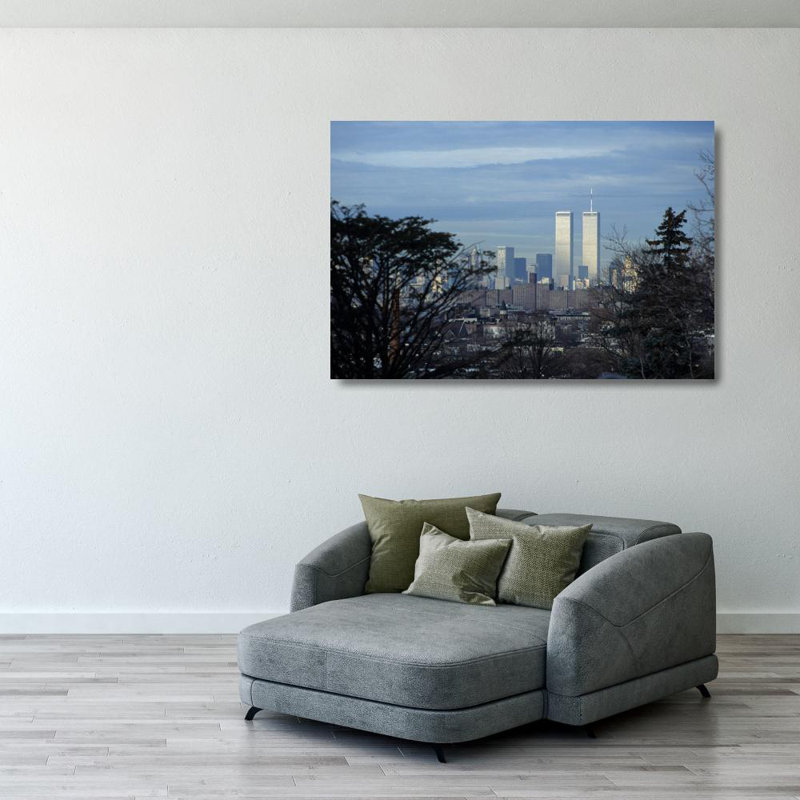 Silhouette des tours jumelles de New York, H 27 po x l 40 po