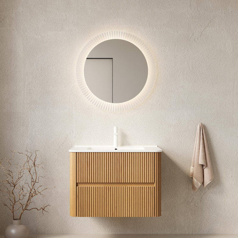Ensembles de meuble-lavabo de salle de bain, 30", Bois naturel