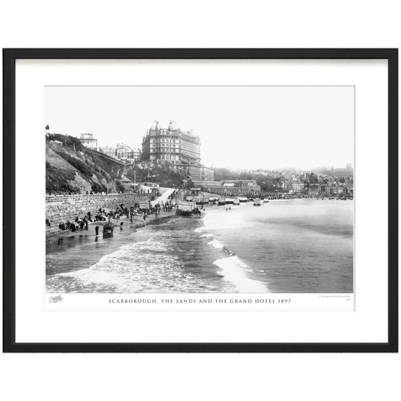 Scarborough, The Sands And The Grand Hotel 1897 by Francis Frith - Single Picture Frame Print, 40cm H x 50cm W x 2.3cm D
