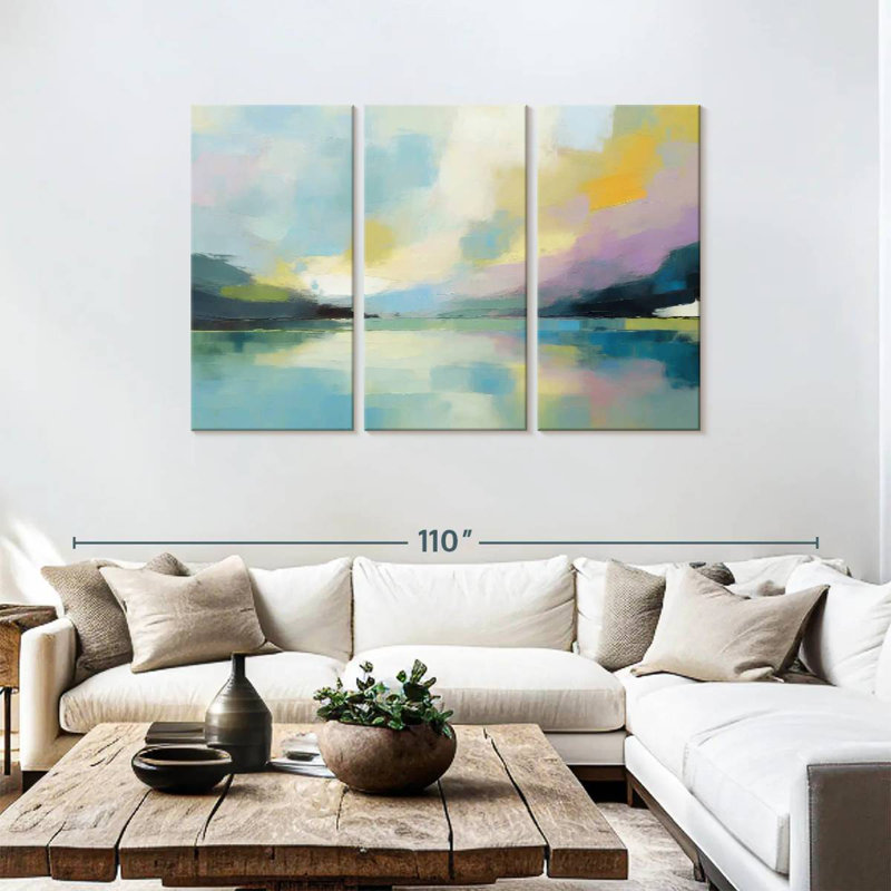 Avery Patchwork Sky Abstract Landscape, 48" H x 74" W
