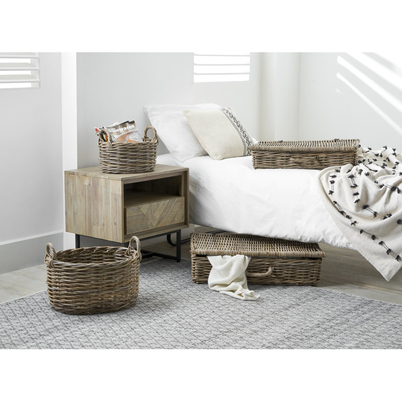 Hand Woven Wicker Laundry Hamper with Handles