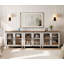 Buffet Scarlett avec 6 portes en verre, armoire avec tablette réglable-1647071074