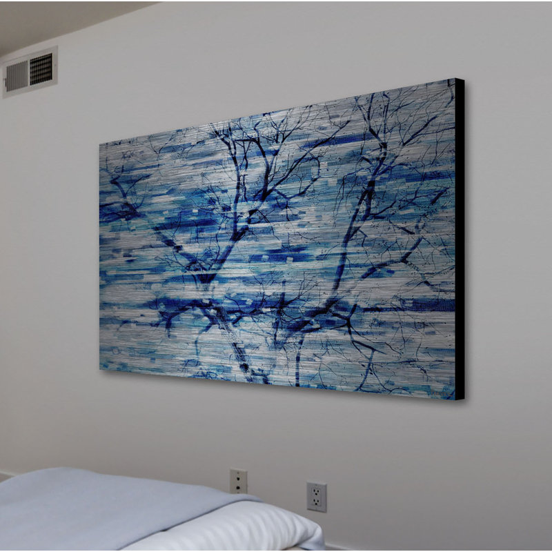 « Blue Snow Storm » par Parvez Taj, reproduction d'art sur aluminium brossé, H 24 po x l 36 po x P 1,5 po