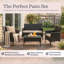Ensemble de meubles de patio 4 pièces avec canapé, chaises et table Lavish Home (noir)-1132821277