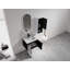 Meuble-lavabo mural avec lavabo en céramique et armoire latérale et portes à fermeture douce, armoire combinée-1289210935