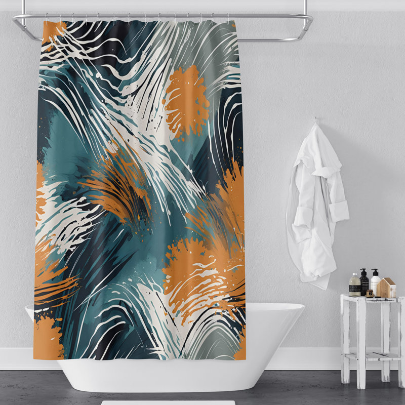Rideau de douche abstrait Faduma, H 93 po x l 70 po