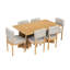 Ensemble de table de salle à manger en bois 7 pièces avec chaises rembourrées Panaha Farmhouse-2033857018