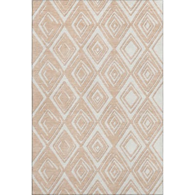 Premium Machine Washable Prisco Peach Rug