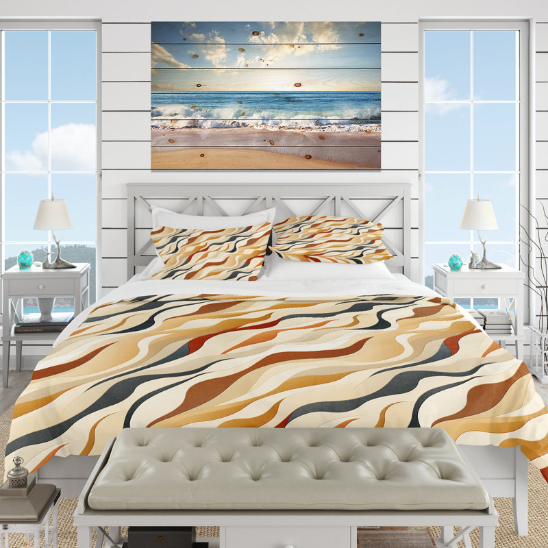 Literie Driftwood Zen Tropical, Housse de couette pour très grand lit et 2 très