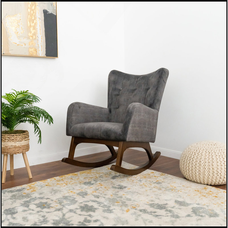 Chaise berçante en bois massif Alistair