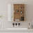 Multi-Function Wood Grain Mirror Cabinet with Storage, Space-Saving Wall-Mounted Design-1508907074