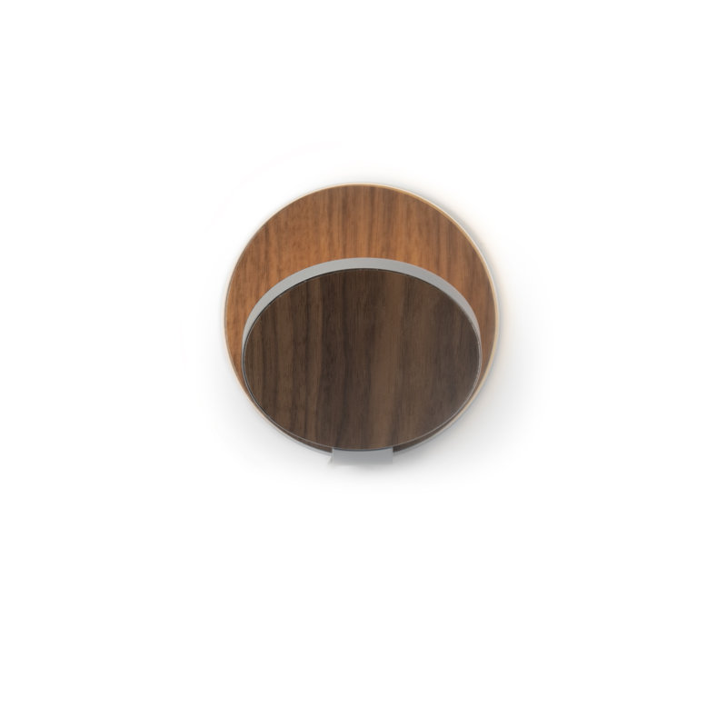 Gravy LED Flush Mounted Sconce, Oiled Walnut/Silver