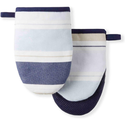 Mini gants de cuisine 100% coton avec poignée en silicone, gants de cuisine résistants à la chaleur avec boucle de suspension