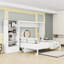 Grand lit escamotable avec rangement, tablette et tiroir réglables - Lit escamotable mural compact pour petites pièces, blanc-358499412