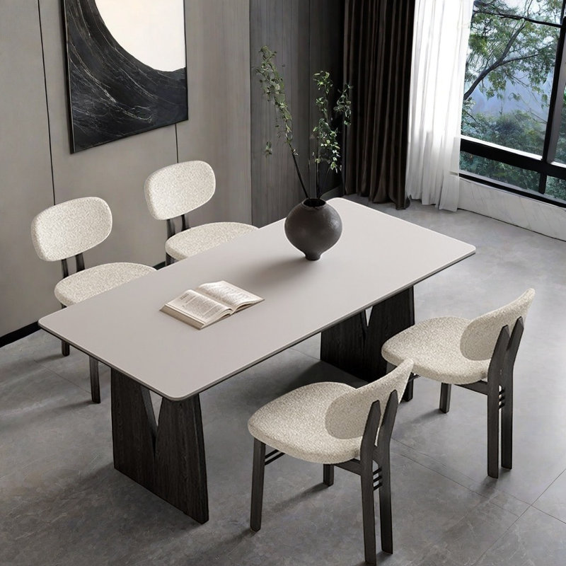 Ensemble de table et chaises de salle à manger de style français rétro., H 29,52 po x L 62,99 po x l 31,49 po