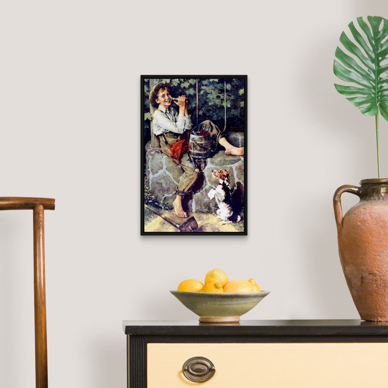 «Fresh From The Well», art mural sur toile, Cadre flottant noir, H 20 po x l 14 po x P 1,75 po