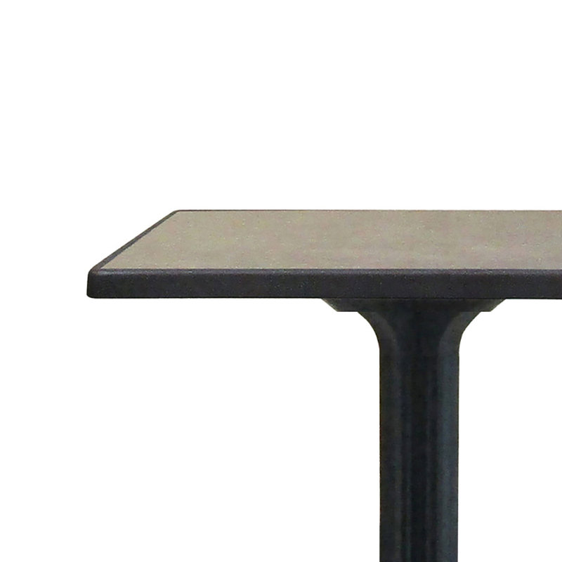 Grosfillex Omega Resin 32" Square Table, Metal Brushed, 32 x 32 x 29