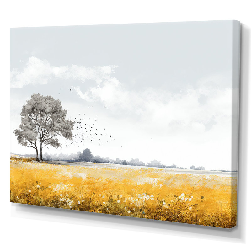 «Meadow Scenery Minimalisme III», reproduction sur toile, H 24 po x l 32 po x P 1 po, Toile tendue