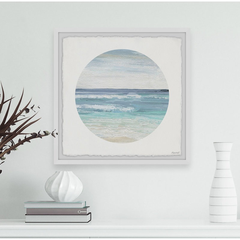 Reproduction d’art sur papier encadrée « relaxation beach », H 12 po x l 12 po x P 1,5 po