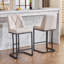 Ensemble de 2 tabourets de bar rembourrés modernes avec dossier capitonné, chaise à hauteur de comptoir avec structure en métal robuste, siège rembourré confortable pour la cuisine, le bar ou la salle à manger-1136593723
