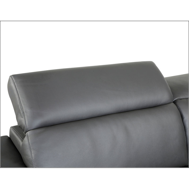 Canapé en cuir italien Top Grain, Gris foncé
