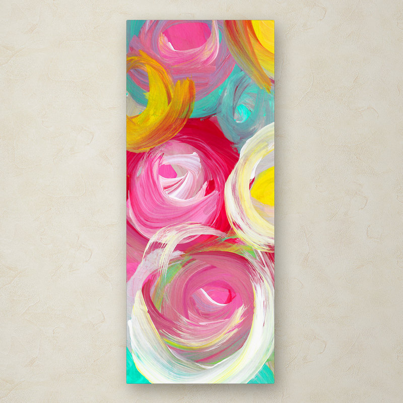 "Gregson Rose Garden Circles" par Amy Vangsgard, reproduction d'art sur toile tendue, H 24 po x l 10 po x P 2 po