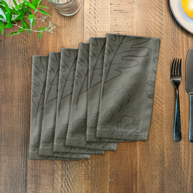 Gravelle Cotton Floral Napkin, Green