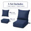 Ensemble de coussins de remplacement pour siège profond 24 po x 24 po avec coussin de dossier, coussin de siège épais de 6 po, tissu d'oléfine, bleu marine, 1 ensemble (2 pièces)-987420557-987420558