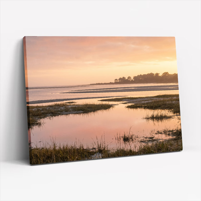 Ensemble de 1 tableau sur toile Sunset Marsh, H 18 po x l 24 po, Toile tendue