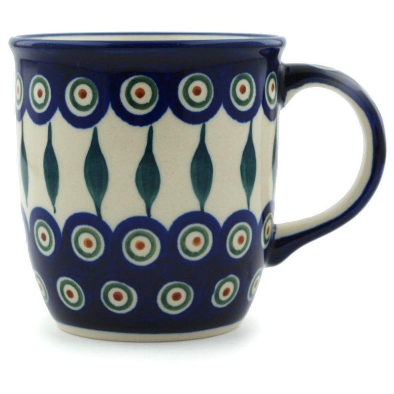 12 oz. Tasse en grès - feuilles de paon