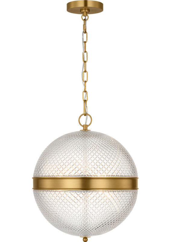 Curryville Round Pendant Light, Burnished Brass