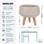 Concrete Effect Bowl Planter on Hardwood Legs, Round Indoor Plant Pot Stand for Indoor Plants, Shallow Planter with Plaited Pattern-31834696-31834697
