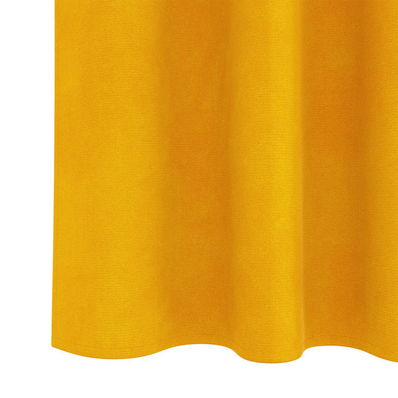 Curtains Polyester 140Cm Sound-Absorbing, 140cm Width x 175cm Drop, Mustard