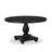 5 Piece Dining Table Set Consists of a 54" Round Table with Pedestal and 4 Light Gray Polyester Fabric Parson Chairs, Sand Blasted Black-6334589-6334587