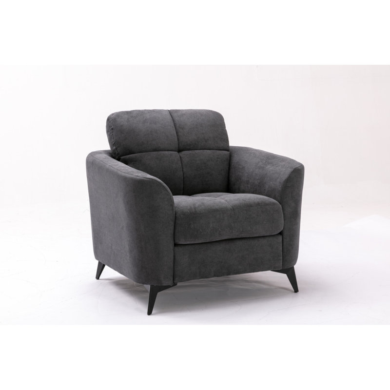 Woven Fabric Chair,Accent Chair,Modern Accent Chair,Wide Chair, Gray