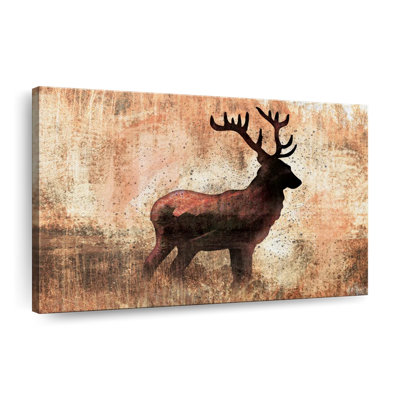 Cerf iconique texturé sur toile