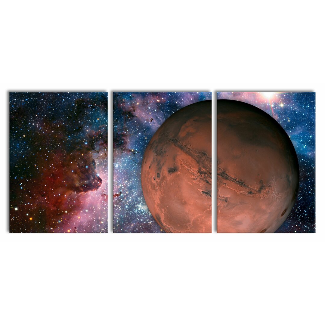 3-tlg. Leinwandbilder-Set Mars in Space