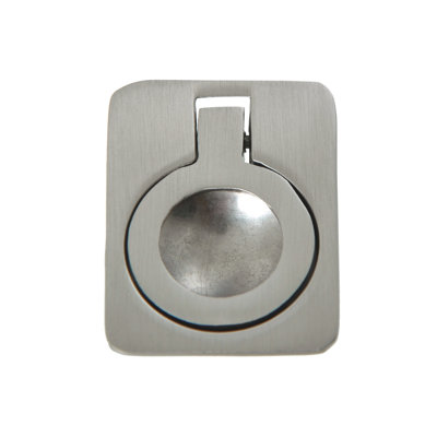 Utopia Alley Kent Cabinet Ring Pull Knob - Decorative Cabinet Drop Pull Knobs For Cabinets And Drawers - Vintage Cabinet Hardware With Hand Finished Brushed Nickel - Metal Drawer Pull Knobs 1.6" (Set Of 5)