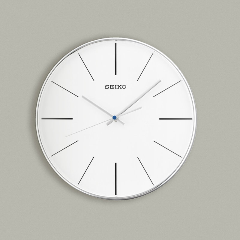 QXA634ALH Wall Clock, Silver-Tone