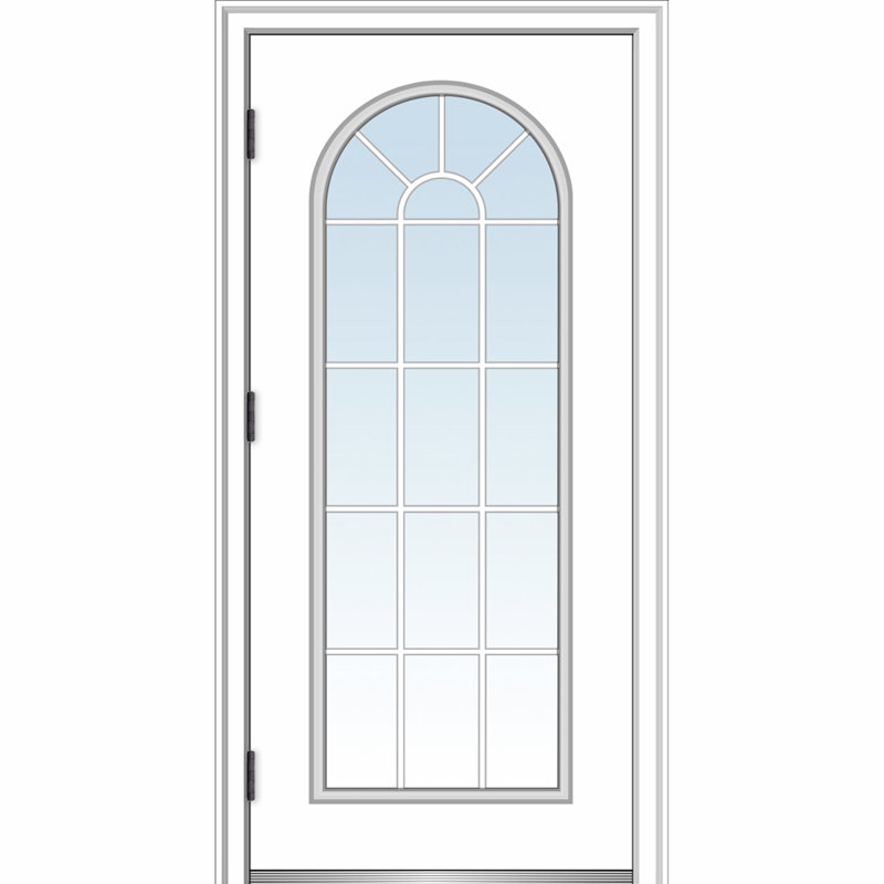 Porte d'entrée avant en fibre de verre, H 80 po x l 32 po x P 1,75po, Côté droit / vers l'extérieur, 6,56 po