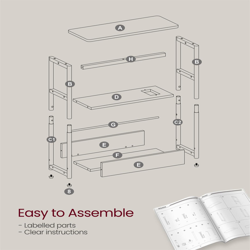Sushil End Table, Grey Wood