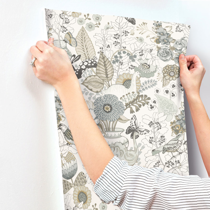 Whimsy Coral Fauna Wallpaper, Blue